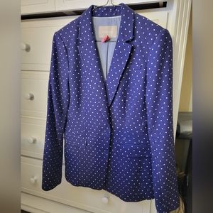 BANANA REPUBLIC NAVY Blue Polka Dot Blazer